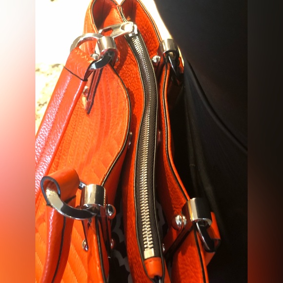 orYANY Orange Leather Women's Shoulder Handbag with strap - Picture 11 of 16